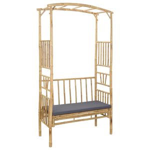 vidaXL Gartenbogen mit Bank Dunkelgrau 115 x 50 x 205 cm Bambus