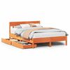 vidaXL Massivholzbett ohne Matratze Wachsbraun 140x190 cm Kiefernholz