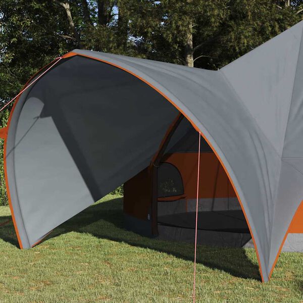 vidaXL Teepee Zelt f&uuml;r 9 Personen Grau und Orange 502 x 502 x 297 cm