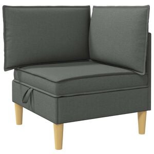 vidaXL Ecksofa mit Stauraum Dunkelgrau Stoff