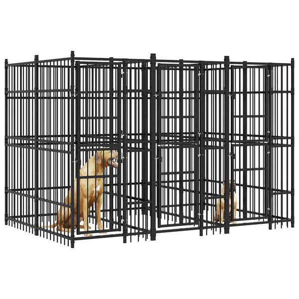 vidaXL Outdoor-Hundezwinger Stahl 7,37 m&sup2;