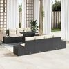 vidaXL Sofa Set mit Kissen 8 pcs Schwarz und Creme Poly-Rattan