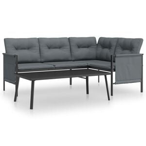 vidaXL 2-tlg. Garten-Lounge-Set Anthrazit Stahl