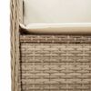 vidaXL 3-tlg. Garten-Sofagarnitur mit Kissen Beige Poly Rattan