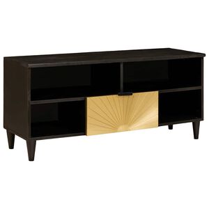 vidaXL TV-Schr&auml;nk Schwarz und Gold 100 x 33 x 46 cm Holzwerkstoff