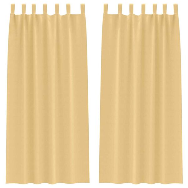 vidaXL Verdunkelungs-Vorhänge mit Ringen 2 pcs Beige 245 x 140 cm