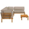 vidaXL Sofa Set mit Kissen Uni 5 pcs Taupe Massivholz Akazie