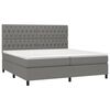 vidaXL Boxspringbett mit Matratze Dunkelgrau 200x200 cm Stoff