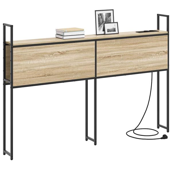 vidaXL Kopfteil mit Stauraum mit Ladestation Sonoma-Eiche 120 cm