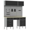 vidaXL Arbeitsschrankset mit Schubladen mit Speicher 8 pcs Schwarz