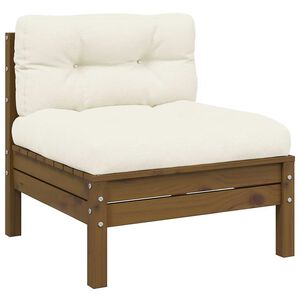vidaXL Garten-Mittelsofa mit Kissen in Honigbraun Massivholz Kiefer