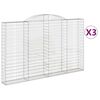 vidaXL Gabionen mit Hochbogen 3 Stk. 300x30x180/200cm Verzinktes Eisen