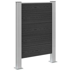 vidaXL M&uuml;lltonnenzaun Grau 85 x 12 x 115 cm Aluminium und WPC