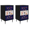 vidaXL Nachttisch MAINZ 2 stk. Schwarz Eichen-Optik 36 x 33 x 61 cm