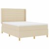 vidaXL Boxspringbett mit Matratze Creme 160 x 200 cm Stoff