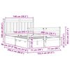 vidaXL Bettrahmen mit Kopfteil Wachsbraun 150 x 200 cm