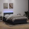 vidaXL Boxspringbett mit Matratze & LED Dunkelgrau 120x220 cm Samt
