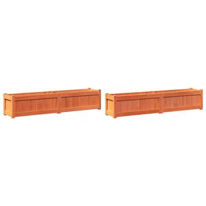 vidaXL Pflanzk&uuml;bel 2 Stk. Wachsbraun Massivholz Kiefer