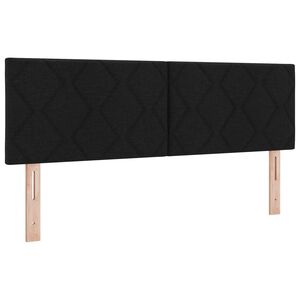 vidaXL LED Kopfteil Schwarz 160 cm Stoff