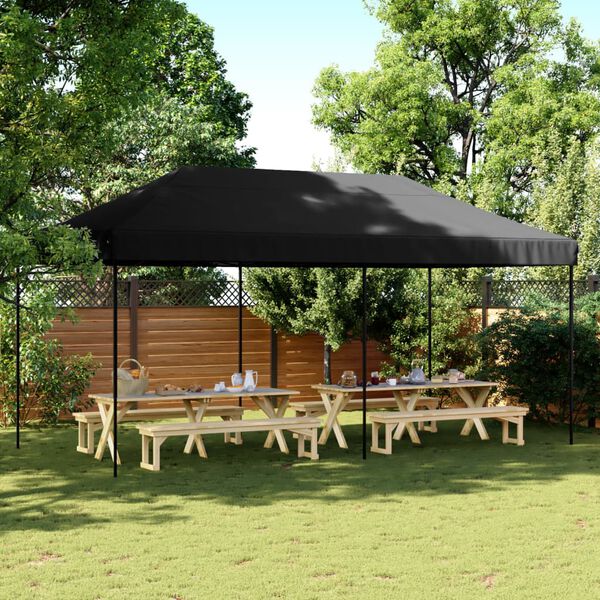 vidaXL Partyzelt Faltbar Pop-Up Schwarz 580x292x315 cm