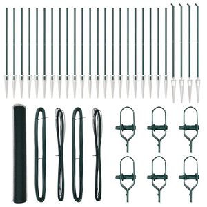 vidaXL Zaunpfosten Gr&uuml;n 50 x 1,4 m (13 mm Maschenweite) Stahl und PVC