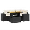 vidaXL 5-tlg. Garten-Sofagarnitur mit Kissen Schwarz Poly Rattan