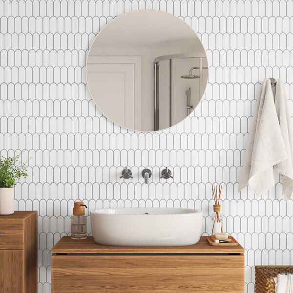 vidaXL Dekorative Aufkleber 10 pcs Wei&szlig; Grau 30 x 30 x 0,8 cm