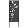 vidaXL Garten Sichtschutz-Leinwand Floral Schwarz 50 x 140 cm