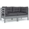 vidaXL 4-tlg. Garten-Lounge-Set mit Kissen Kiefer Massivholz