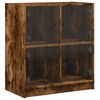 vidaXL Beistellschrank mit Glast&uuml;ren R&auml;uchereiche 68x37x75,5 cm
