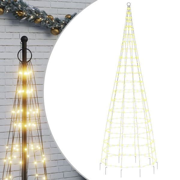 vidaXL LED-Weihnachtsbaum f&uuml;r Fahnenmast 550 LEDs Warmwei&szlig; 300 cm