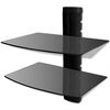 vidaXL DVD-Wandregal Glas 2 Ablagen Schwarz