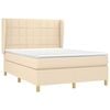 vidaXL Boxspringbett mit Matratze Creme 140x190 cm Stoff