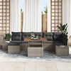 vidaXL Garten-Sofa-Set mit Speicher 8 pcs Grau Poly Rattan