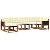 vidaXL Outdoor-Sofagarnitur mit Kissen 7 pcs Natur und Creme