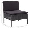 vidaXL 8-tlg. Garten-Lounge-Set mit Auflagen Poly Rattan Schwarz