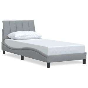 vidaXL Bettgestell ohne Matratze "Hanko" Hellgrau 80x200 cm Stoff