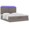 vidaXL Ottoman-Bett mit Matratzen & LEDs Taupe 200x200 cm Stoff