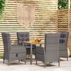 vidaXL 5-tlg. Garten-Essgruppe Poly Rattan Grau