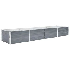 vidaXL Garten-Hochbeet Verzinkter Stahl 320x80x45 cm Grau