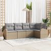 vidaXL Sofa Set mit Kissen 5 pcs Beige und Hellgrau Poly-Rattan