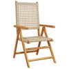 vidaXL 7-tlg. Garten-Essgruppe Poly Rattan und Massivholz Beige