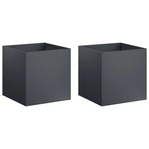 vidaXL Garten-Pflanzgef&auml;&szlig; 2 stk. Anthrazit 25 x 25 x 25 cm