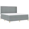 vidaXL Boxspringbett mit Matratze Hellgrau 180 x 200 cm Stoff