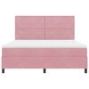 vidaXL LED Boxspringbett mit Matratze Rosa 180 x 200 cm Samt