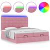 vidaXL Ottoman-Bett mit Matratzen & LEDs Rosa 200x200 cm Samt