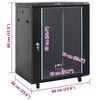 vidaXL Netzwerkschrank mit Speicher Schwarz 60 x 60 x 80 cm Stahl