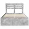 vidaXL Bettrahmen Beton Grau 135 x 190 cm Massives Kiefernholz