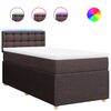 vidaXL Boxspringbett mit Matratze Dunkelbraun 90x200 cm Stoff