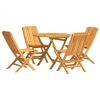 vidaXL 5-tlg. Garten-Essgruppe Massivholz Teak